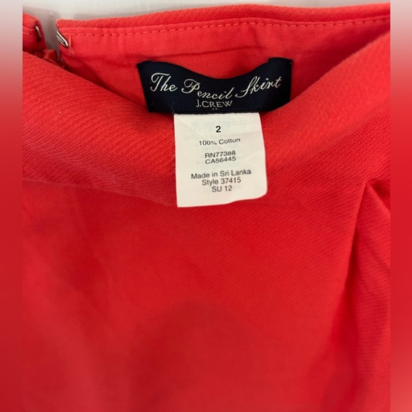 J. Crew Women's Coral Pencil Skirt Size 2 - Picture 8 of 8